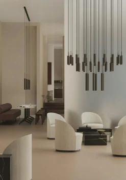 Tubulaire Chandelier Bronzed, 38 Pendants