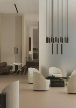 Tubulaire Chandelier Bronzed, 38 Pendants