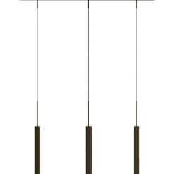 Tubulaire Pendant With Rail Bronzed, 5 Pendants