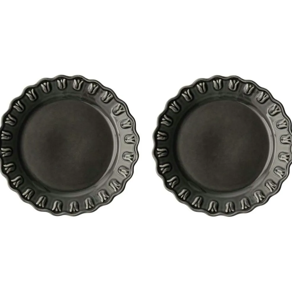 Tulipa Side Plate 20 cm 2-pack, Almost Black