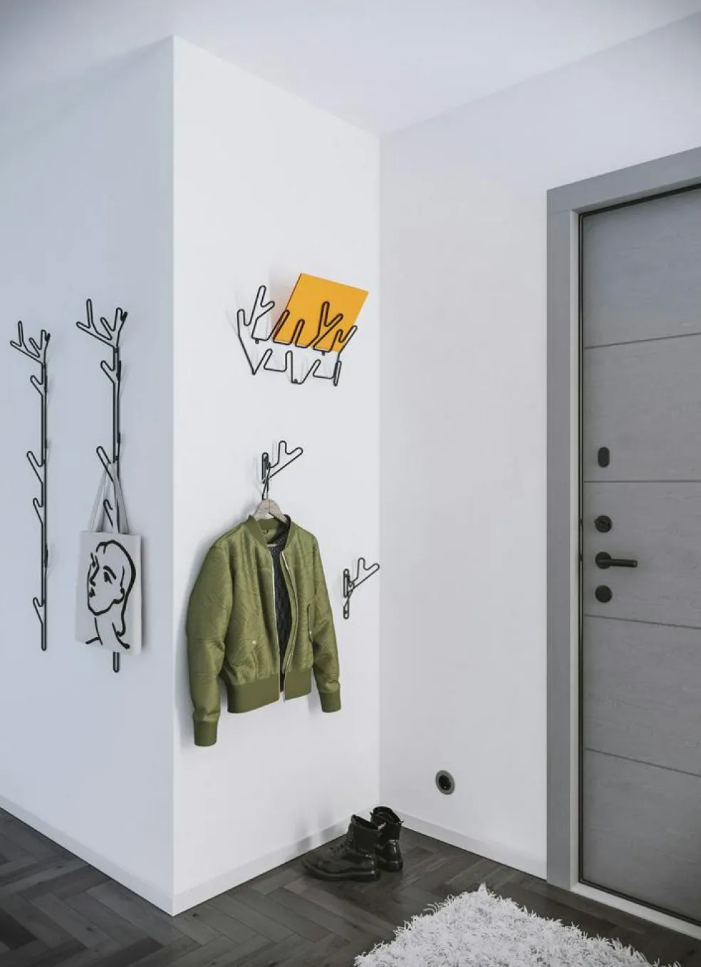 Twig Wall Hanger, White