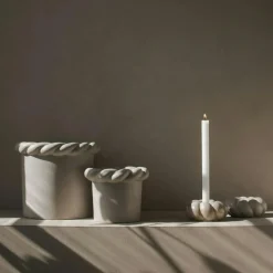 Twine Candle Holder Ø14 cm, Beige