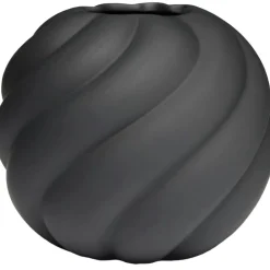 Twist Ball Vase 20 cm, Black