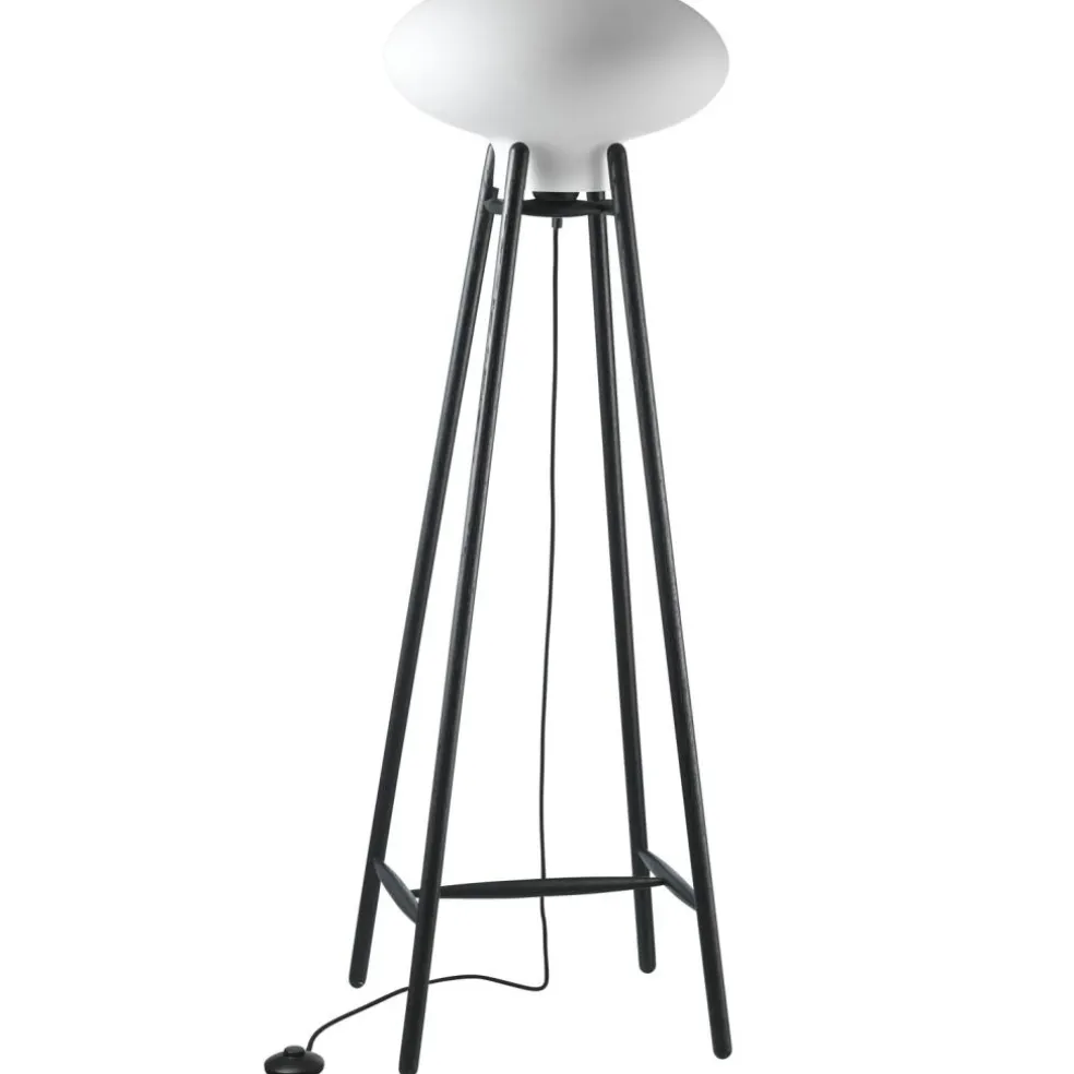 U5 Hiti Floor Lamp, Black Oak/Opal White