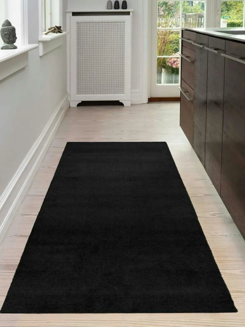 Unicolor Door Mat Black, 130x90 cm