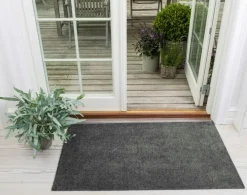 Unicolor Door Mat Steel Grey, 60x90 cm
