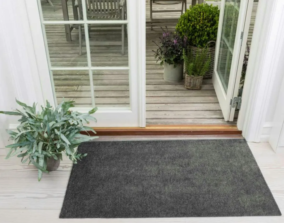 Unicolor Door Mat Steel Grey, 60x90 cm