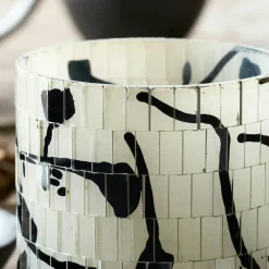 Vana Candle Holder Black/White 19 cm