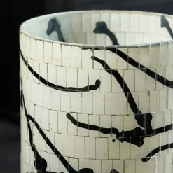 Vana Candle Holder Black/White 19 cm