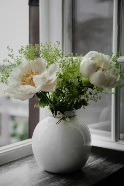 Vase Ceramic White, 13 cm