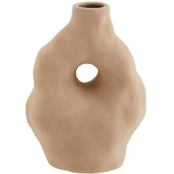 Vase Stoneware 16.5x12x22 cm, Brown