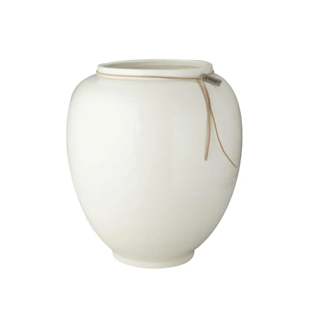 Vase White Glazed, 22 cm