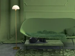 Vienda Floor Lamp, Black / Opal