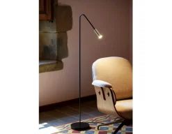 Volta P-3538-W Floor Lamp, Black / Satin Gold