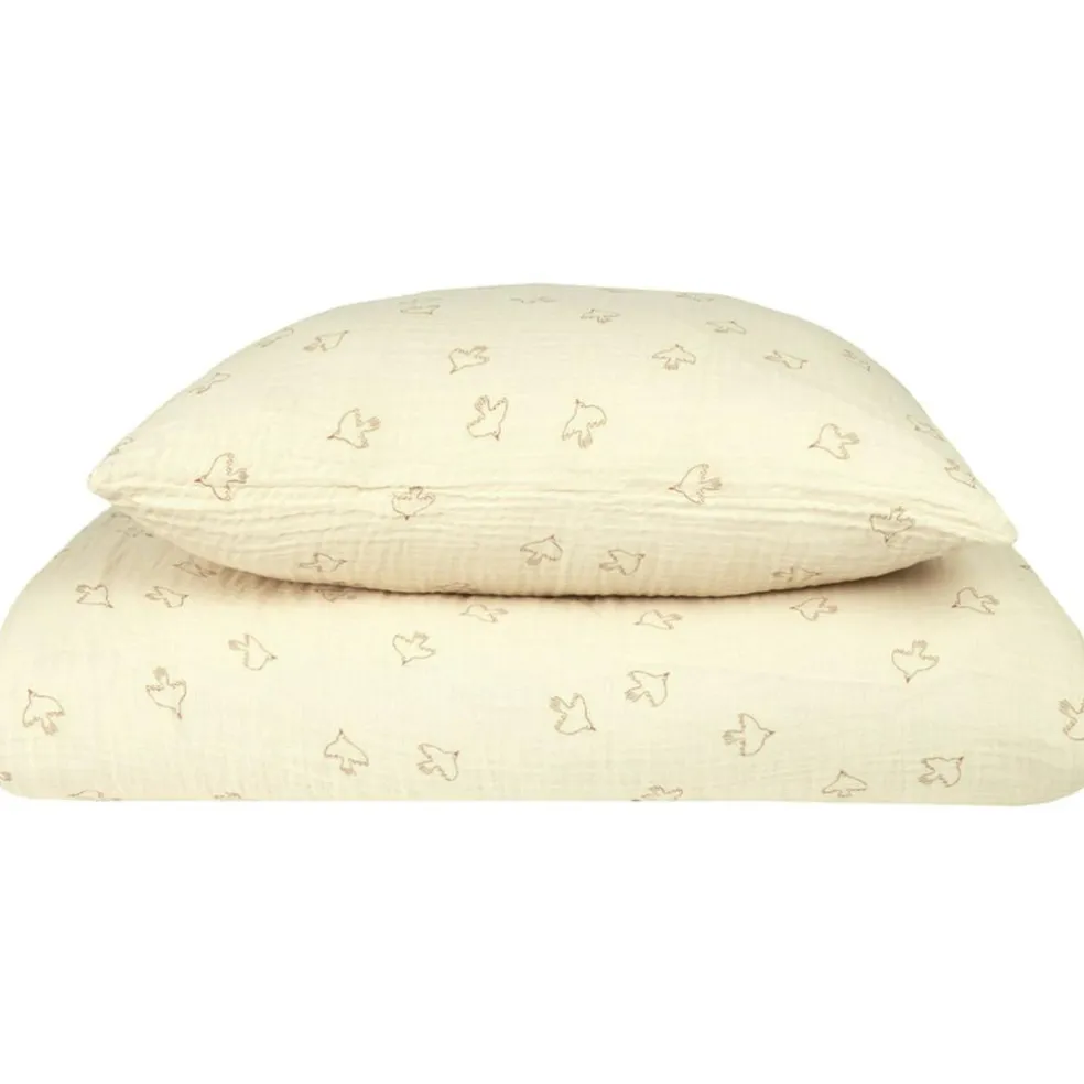 Wabi Sabi Bed Set 100x140 cm + 45x40 cm, Brown Hoshi Birds