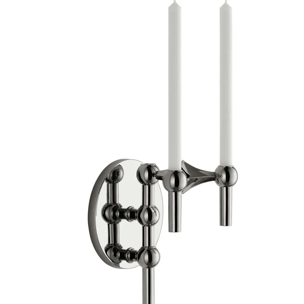 Wall Candle Holder, Black Chrome