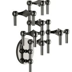 Wall Candle Holder, Black Chrome
