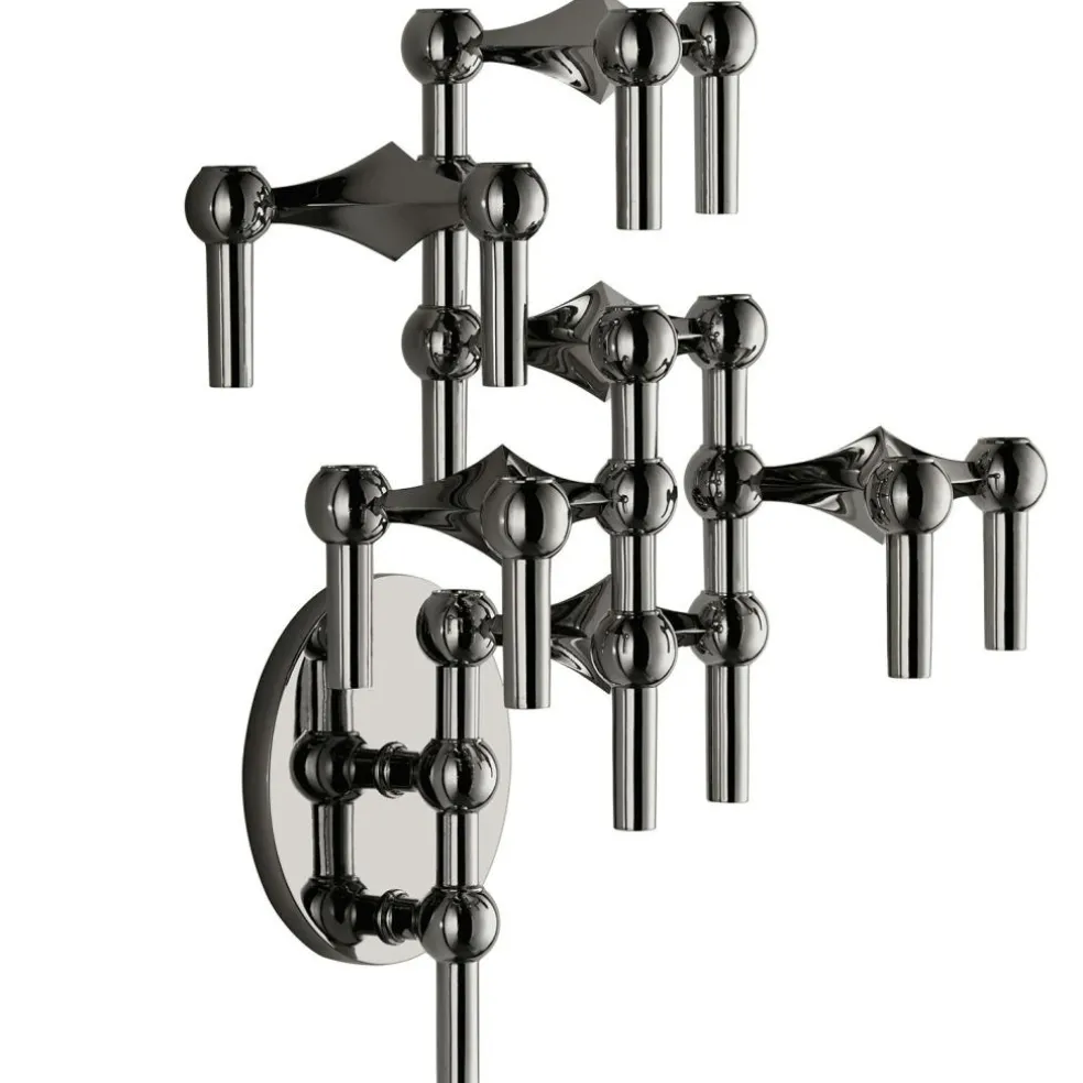 Wall Candle Holder, Black Chrome