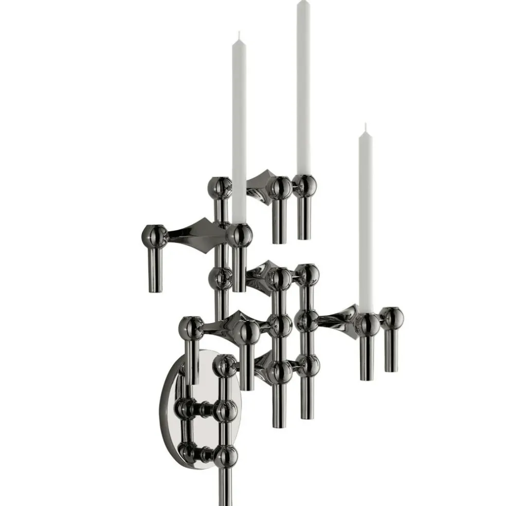 Wall Candle Holder, Black Chrome