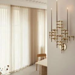 Wall Candle Holder, Black Chrome