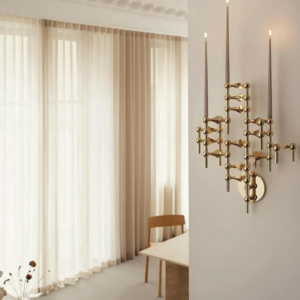 Wall Candle Holder, Black Chrome