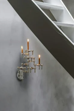 Wall Candle Holder, Black Chrome