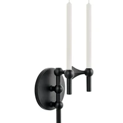 Wall Candle Holder, Black Chrome