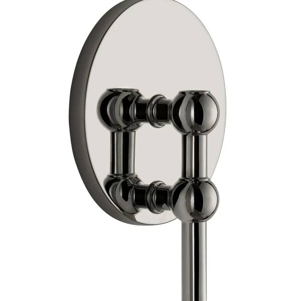 Wall Candle Holder, Black Chrome