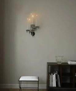 Wall Candle Holder, Black Chrome