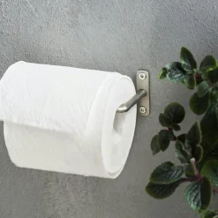 Welo Toilet Roll Holder, Brushed Silver