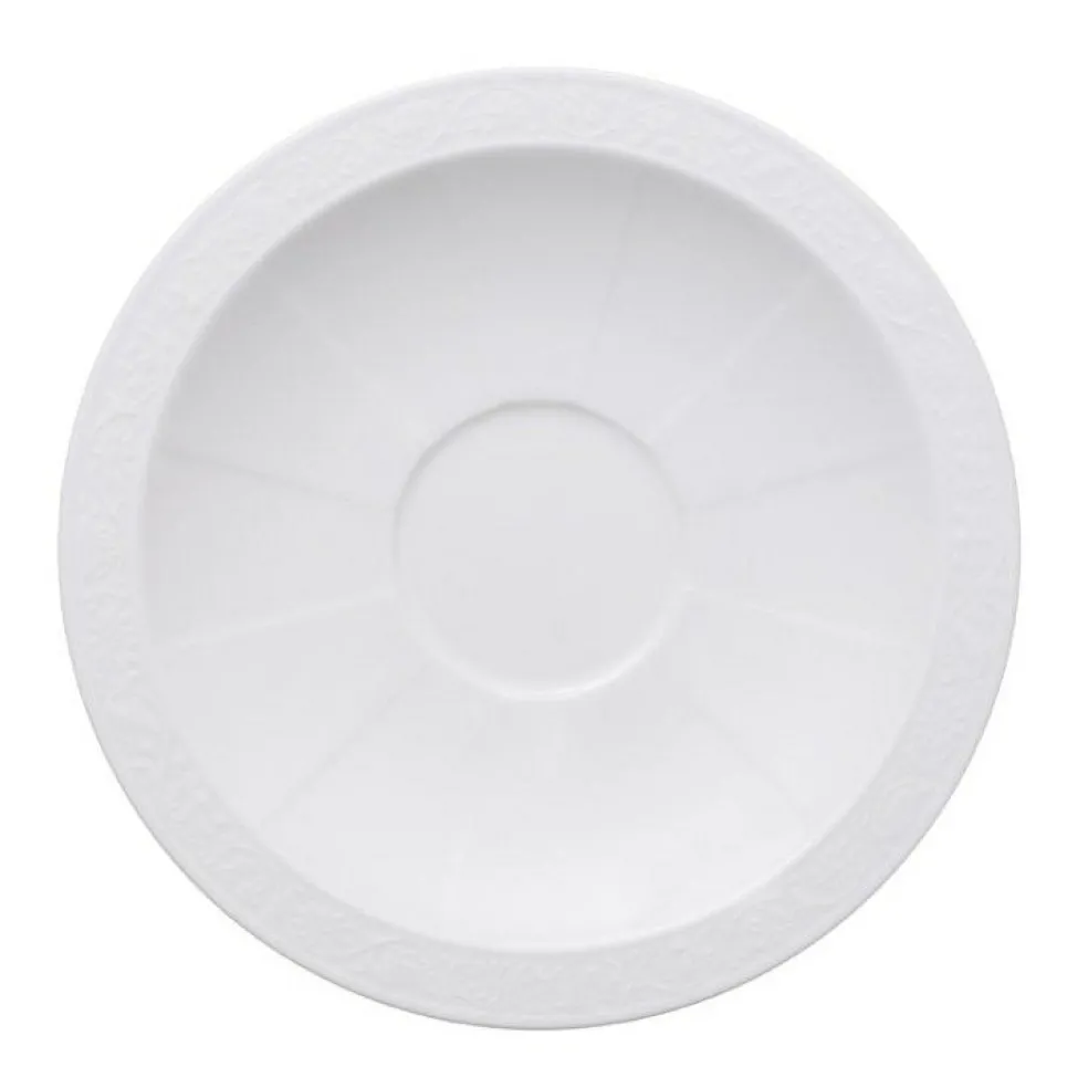 White Pearl Saucer For Breakfast Cup, 18 cm