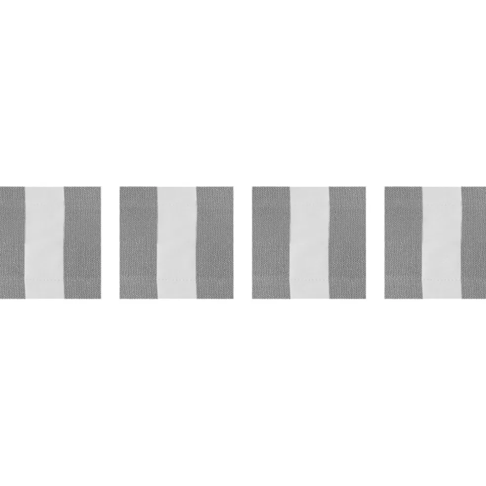 Wide Stripe Coasters 10x10 cm 4-pack, Grey