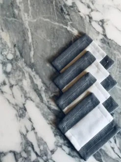 Wide Stripe Coasters 10x10 cm 4-pack, Grey