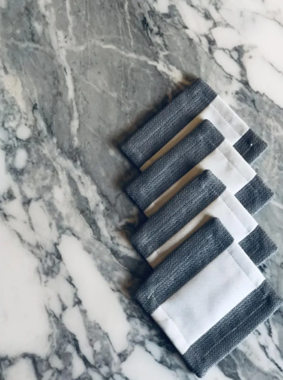 Wide Stripe Coasters 10x10 cm 4-pack, Grey