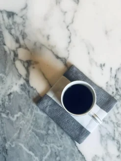 Wide Stripe Coasters 10x10 cm 4-pack, Grey