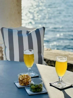 Wide Stripe Cushion 45x45 cm, Grey