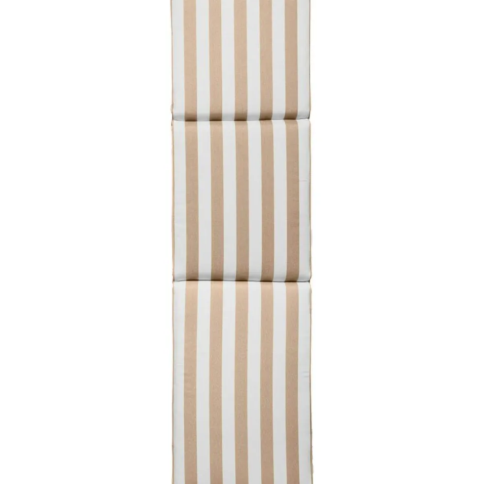 Wide Stripe Deck Chair Cushion 50x186 cm, Beige
