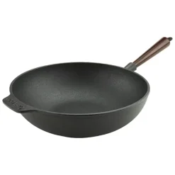 Wok Pan 30 cm With Wooden Handle