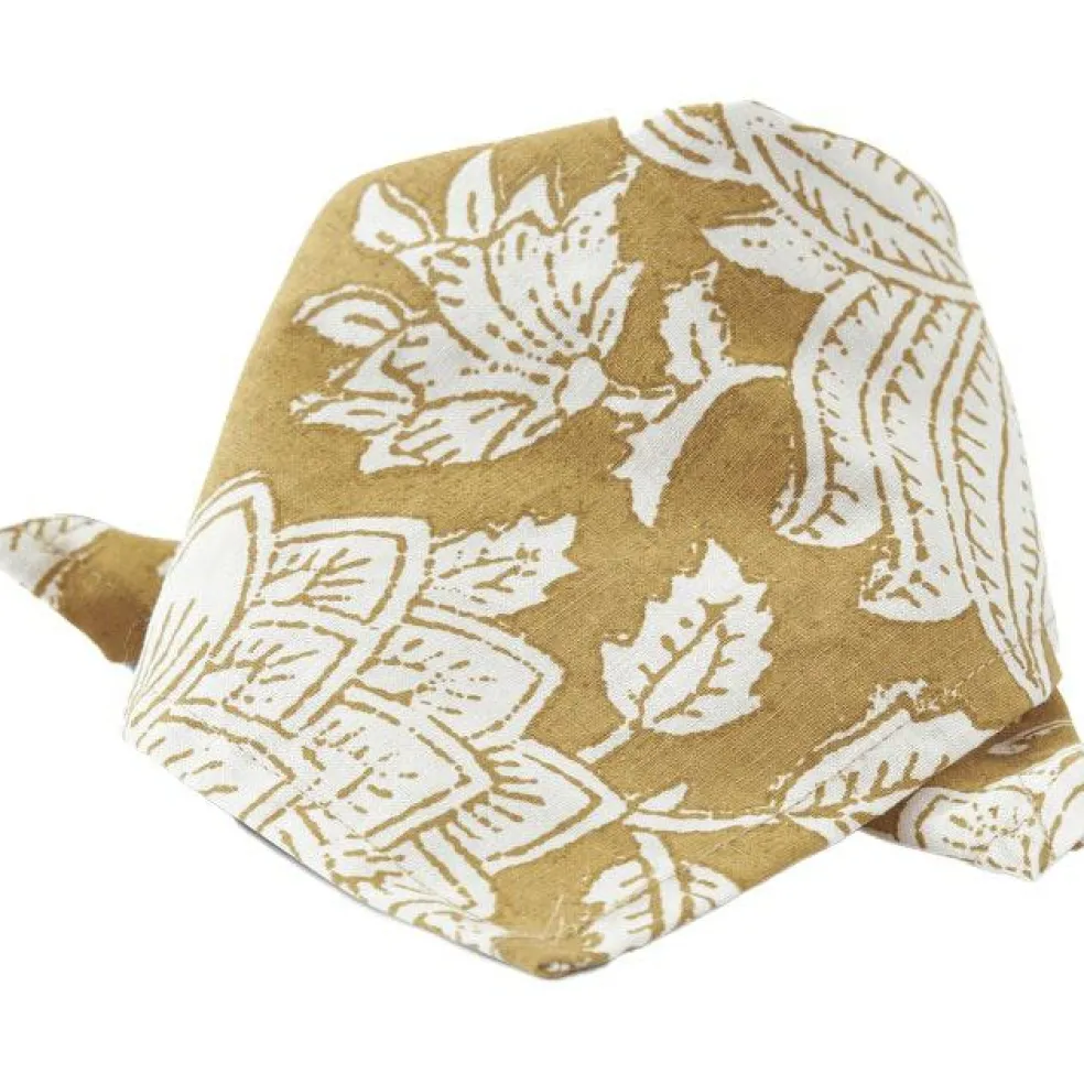 Yasmine Napkin 35x35 cm 2-pack, White / Camel