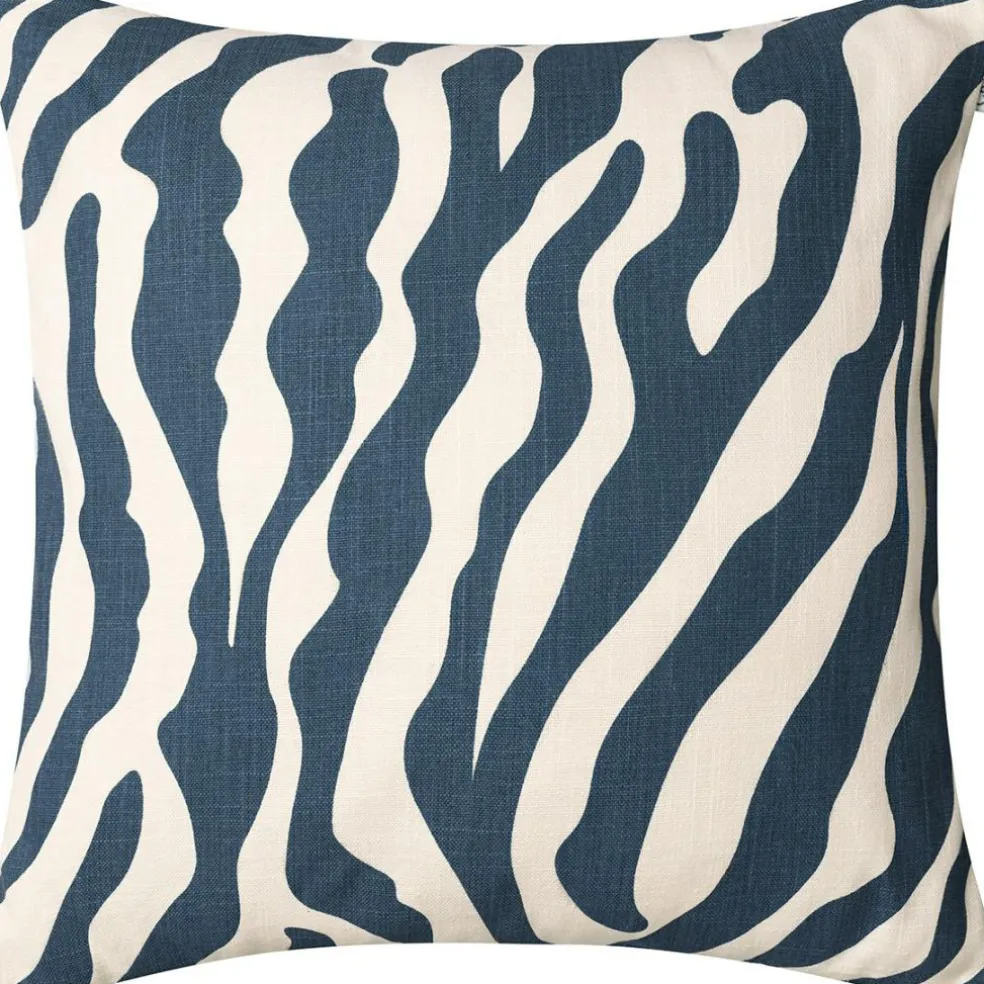 Zebra Cushion 50x50 cm Outdoor, Blue / Off-white