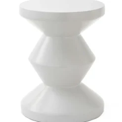 Zig Zag Outdoor Stool, Matte White